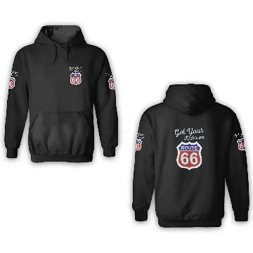 Discover Get Your Kicks - Route 66 - Distressed 60's 3D Hoodies