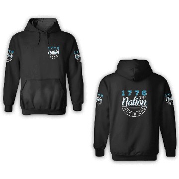 Discover 1776 One Nation Under God Gift 3D Hoodies