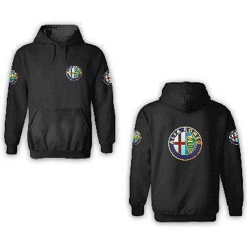 Discover Alfa Romeo - Classic Car Logos 3D Hoodies
