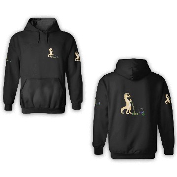Discover Funny Gecko Wearing Sunglasses Playing Croquet Lizard Zip 3D Hoodies