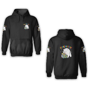 Discover Autism Bear Grandma Bear 593 Polar panda Neurodiverse 3D Hoodies