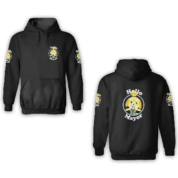 Discover Animal Crossing Isabelle Hello Mayor Portrait 3D Hoodies