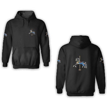 Discover Black Stallion Carousel Horse 3D Hoodies