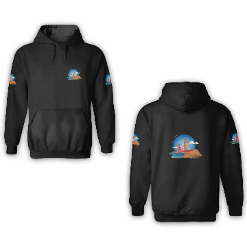Discover Golden Gate Bridge illustration with the inscription 3D Hoodies