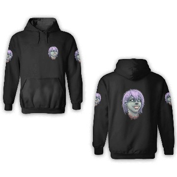 Discover Pastel Goth Zombie Head Portrait Halloween Gothic Emo Punk 478 3D Hoodies