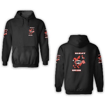 Discover DC Comics Harley Quinn Chibi Diamond Portrait Logo 3D Hoodies