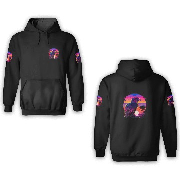 Discover Retro Aesthetic Bald Eagle 3D Hoodies