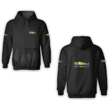 Discover Colorful Rainbow Skyline Art vintages San Francisco Skyline 3D Hoodies