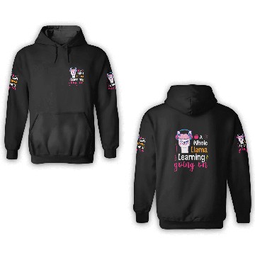 Discover Llama Learning Going on Teacher Student Schoolchildren 3D Hoodies