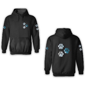 Discover Dog Paw Prints Ocean Beach Waves Baseball Tees 3D Hoodies