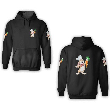 Discover Rabbits Cook Chef hat Carrot 3D Hoodies