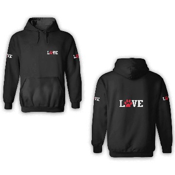Discover Cool Love Paw Prints Pet Dog Cat Lovers 3D Hoodies