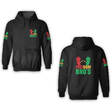Discover Freedom Bros African American Black History Juneteenth Zip 3D Hoodies