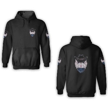 Discover Grey Dwarf Hamster in Cowboy Hat and Bandana Baseball Tees 3D Hoodies