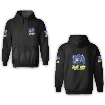 Discover Starry Night Impressionist Dog Art Bernese Mountain Baseball Tees 3D Hoodies