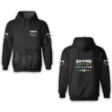 Discover Autism Awareness Raising The Spectrum Graphic Puzzle Pieces Baseball Tees 3D Hoodies