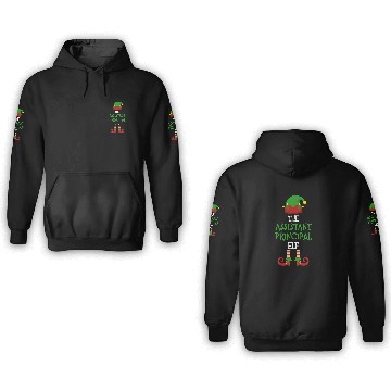 Discover Assistant Principal Elf Matching Pajamas Christmas Teacher 3D Hoodies