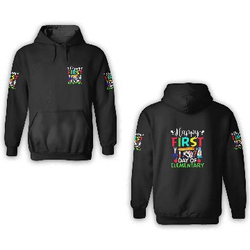 Discover Happy First Day Of Elementary Teacher Back To School Student Baseball Tees 3D Hoodies