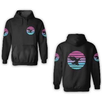 Discover Eagle Retro Sun American Bald eagle USA 3D Hoodies