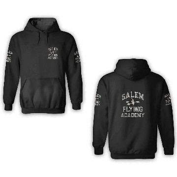 Discover Funny Witches School SALEM FLYING ACADEMY Salem Witch Pilot 3D Hoodies