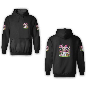 Discover Cute Bunny Beagle Dog Easter Eggs Basket Easter Day Delight 3D Hoodies