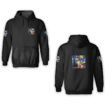 Discover Dog in starry night van gogh Beagle Baseball Tees 3D Hoodies