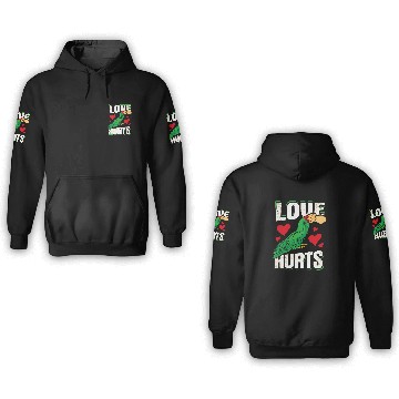 Discover Green Macaw Parrot Love Hurts Design for a Bird owner Baseball Tees 3D Hoodies