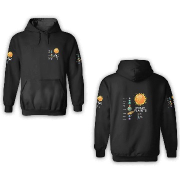 Discover Funny Planets Space 2Science for Fans Planet Solar System 3D Hoodies