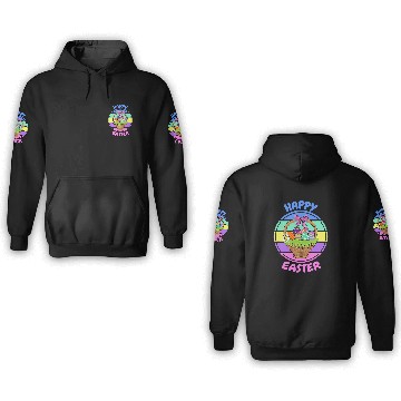 Discover Happy Easter Egg Basket 3D Hoodies