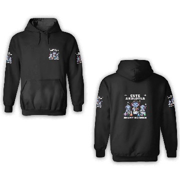 Discover Chibi Axolotls Science Lab stem kids chemistry education 1 3D Hoodies