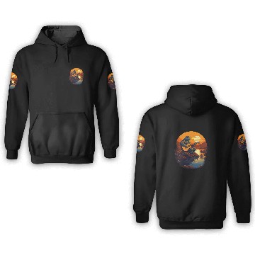 Discover Funny Guitar Mountain Lake Acoustic Guitar Toad 1 3D Hoodies