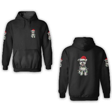 Discover Schnauzer Pet Santa Christmas Tree Lights xmass Zip 3D Hoodies