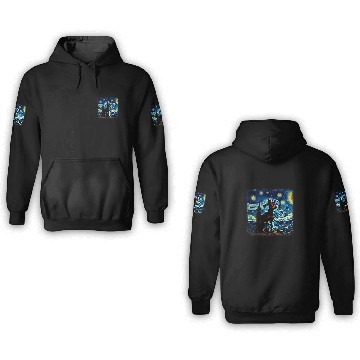 Discover Miniature Pinscher Pet in starry night van gogh 3D Hoodies