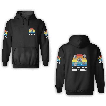 Discover Pluto Found New Friends Pluto Lover Astronomer 2 Baseball Tees 3D Hoodies