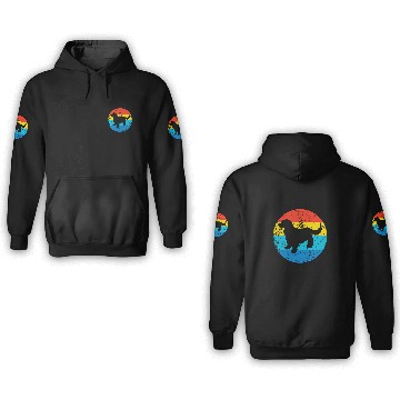 Discover Cocker Spaniel Pet Breed Silhouette Retro 1970s Circle 1 3D Hoodies