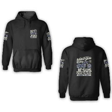 Discover Christian Motorcycle Biker Motorcycle Riding Jesus Freak Zip 3D Hoodies