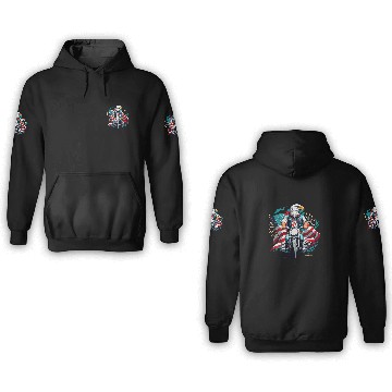 Discover Cool America Bald Eagle as Biker Riding Motorcycle Funny Baseball Tees 3D Hoodies