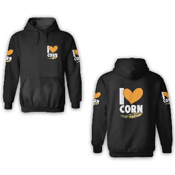Discover I Love Corn Grain Kernel Maize Lover Corn Farmer 21 3D Hoodies