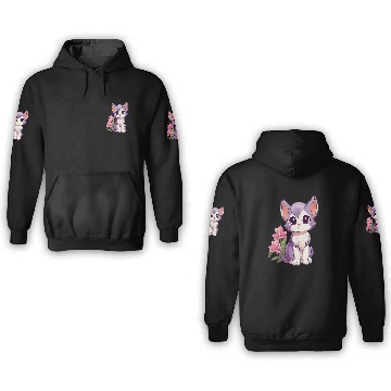 Discover Cute Cat Floral Designer Orchids Flower Lover Florist Baseball Tees 3D Hoodies