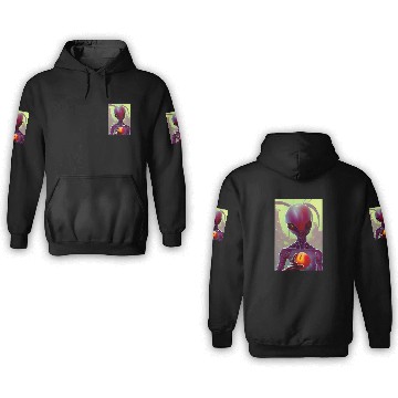 Discover Aliens UFO Loves Peach 3D Hoodies