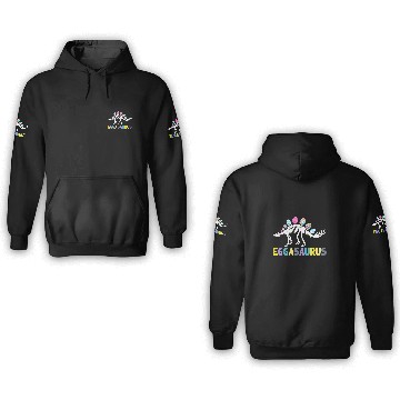 Discover Dinosaur Pet Eggasaurus Stegosaurus Easter Egg Dinosaur Funny Easter1 3D Hoodies