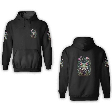 Discover Frog Pet Cottagecore Frog Toad Reading Book Reader Aesthetic Girls 3D Hoodies