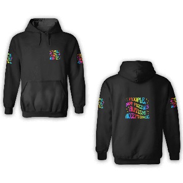 Discover Autism Puzzle Neurodiversity people not puzzles Acceptance retro 3D Hoodies
