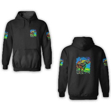 Discover Cow Pet face pop art Zip 3D Hoodies