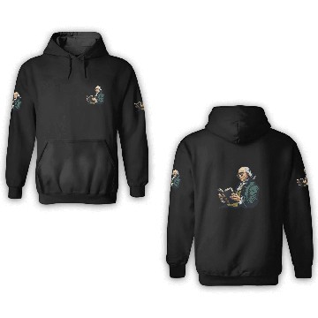 Discover Book Fun Benjamin Franklin Reading A Book 1 3D Hoodies