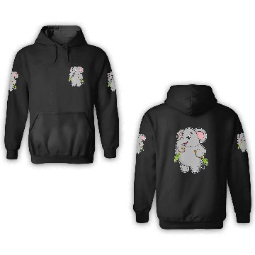 Discover Elephant Mammal Vegetables Carrot 3D Hoodies