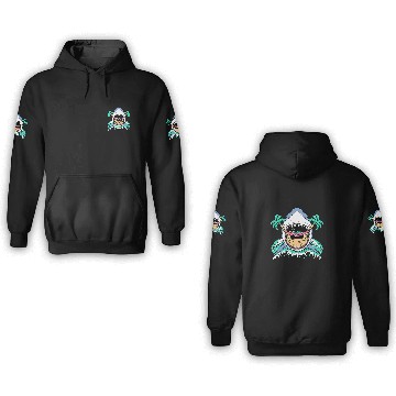 Discover Shark Pet Skull Shark Attack Skeletons On The Beach Baseball Tees 3D Hoodies