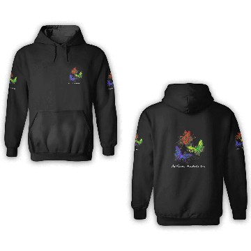 Discover Autism Puzzle Butterflies Without Puzzle Pieces Colorful 1 Baseball Tees 3D Hoodies
