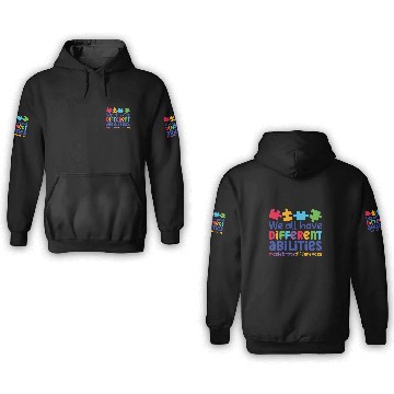 Discover Autism Puzzle We All Have Different Abilities Neurodiversity Autism Mom Baseball Tees 3D Hoodies