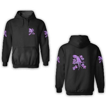 Discover Octopus Pet Exotic Flowers Illustration With Pretty Purple Wild 3D Hoodies